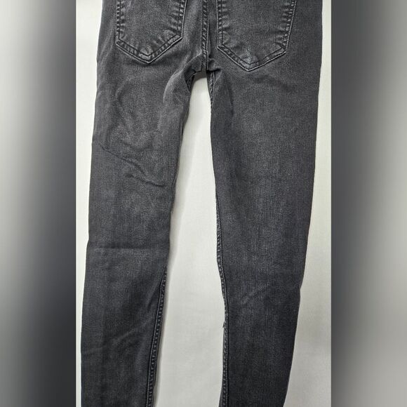 Free People Women's Distressed Black Stretch Jeans Zipper Fly Size 24R - Picture 8 of 9